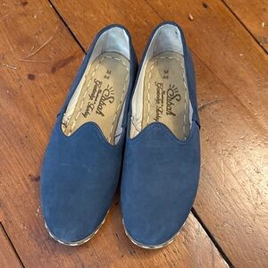 Sabah Deep Blue Leather Loafers